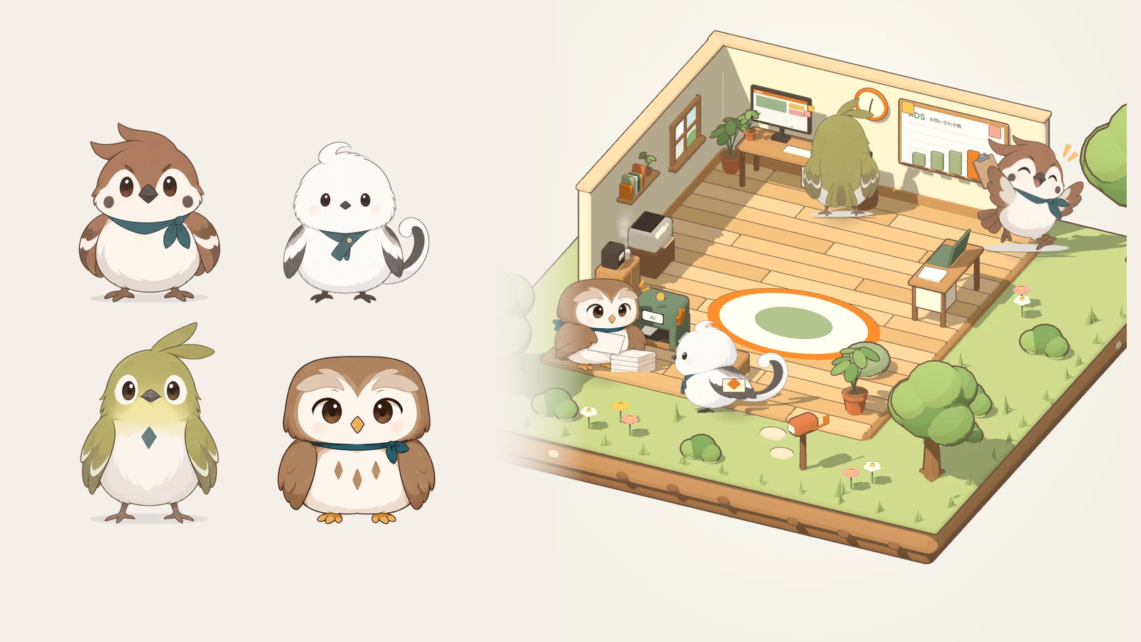 ずっと作りたかった「働く鳥たち」がサイトで動いた!キャラ作りからOpus 5.5での実装まで